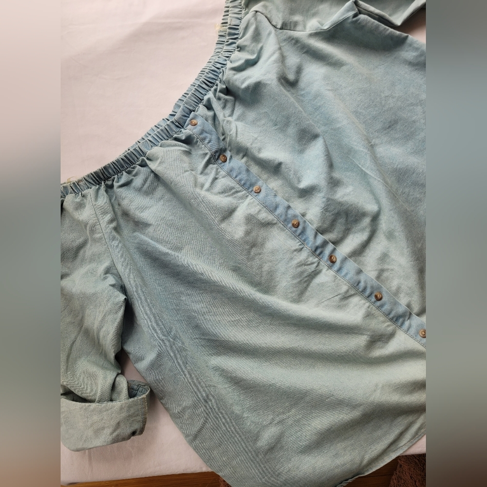 2X Rue+ Denim Off-Shoulder Top